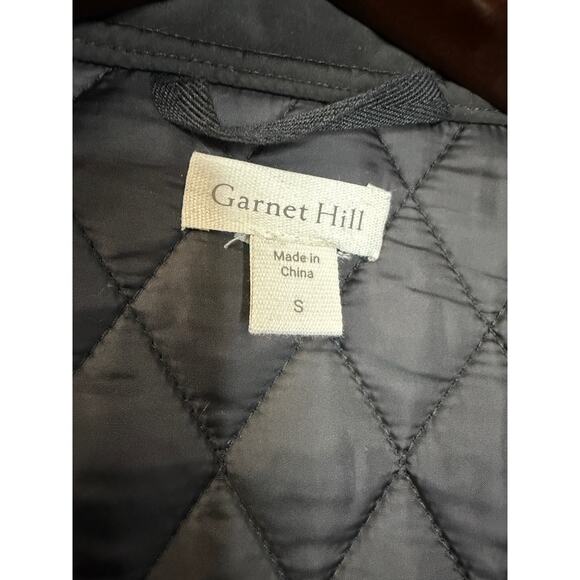 Garnet Hill Recycled Quilted Car Coat Jacket Women's S Black - Picture 9 of 11